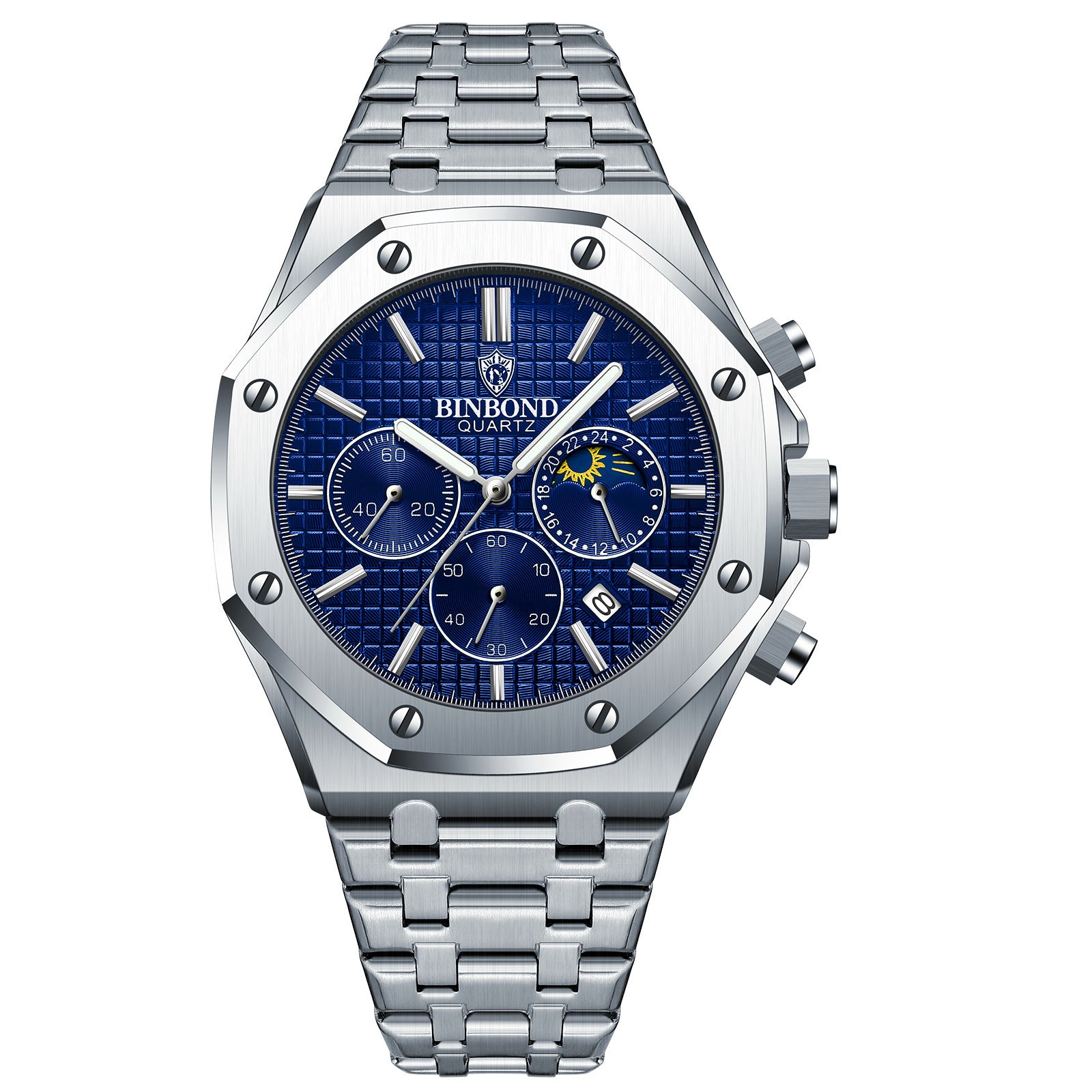 Mechanical Mens Watches Fashion Automatic Male Clock Blue Stainless Steel Waterproof Business Skeleton Watch…