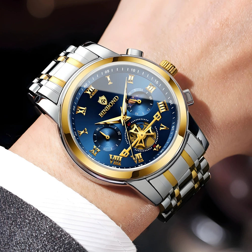 Mens Watches Waterproof Stainless Steel Adjustable Bracelet Watch Quartz Analog Watch for Men Fashion Business Classic Mens's Wrist watch's Casual Watches