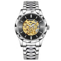 Fully automatic mechanical watch for men's business hollow tourbillon waterproof night light function watch