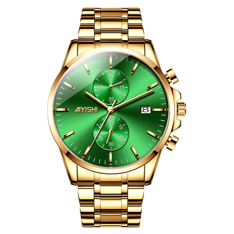 Mens Watch Fashion Sleek Minimalist Quartz Analog Mesh Stainless Steel Waterproof Chronograph Watches for Men with Auto Date