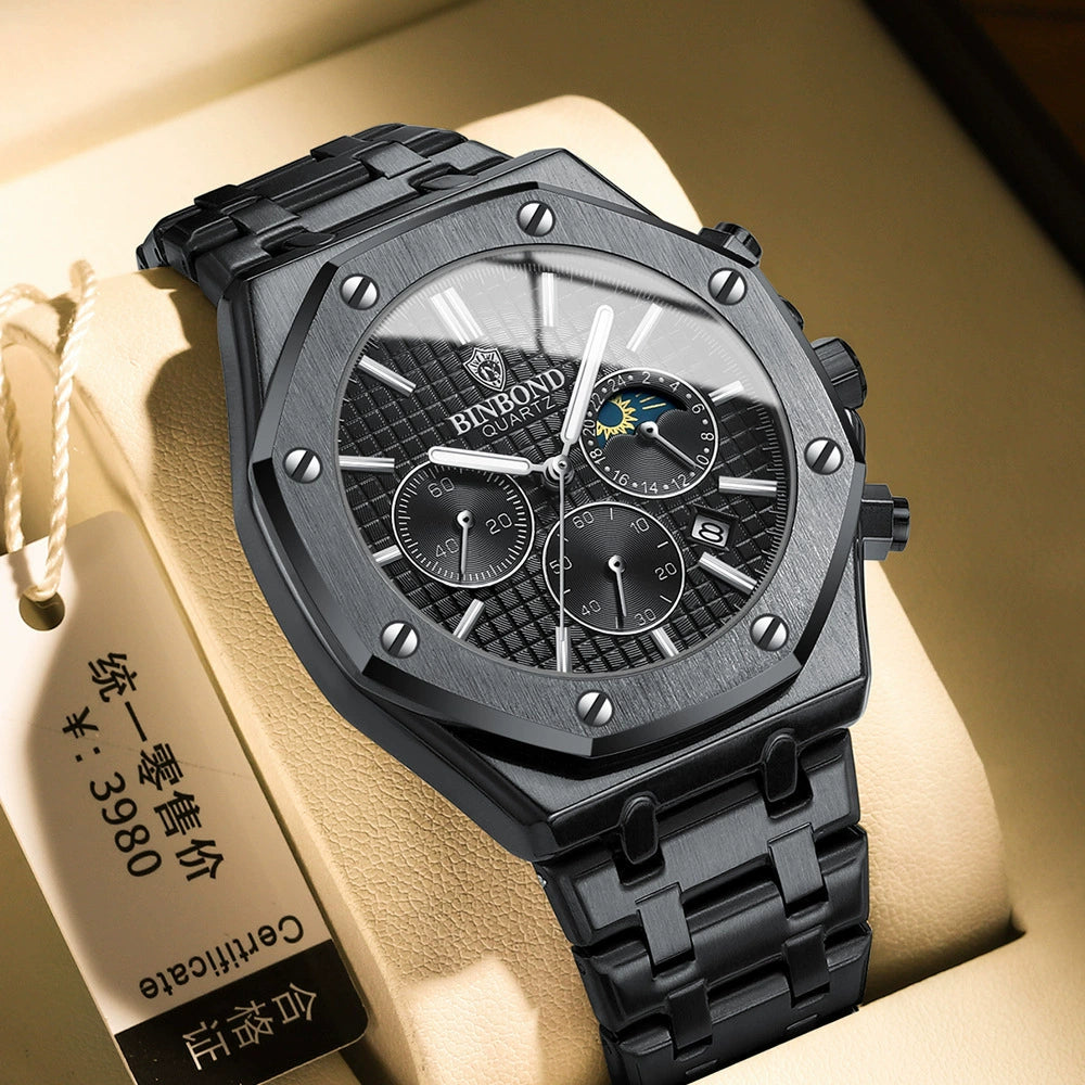 Mechanical Mens Watches Fashion Automatic Male Clock Blue Stainless Steel Waterproof Business Skeleton Watch…