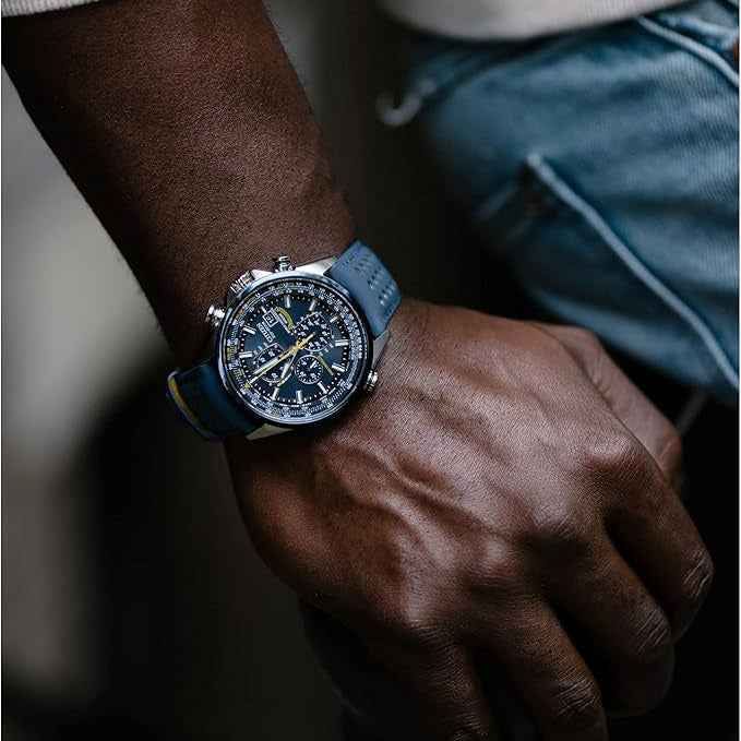 Men's Eco-Drive Sport Luxury World Chronograph Atomic Time Keeping Watch