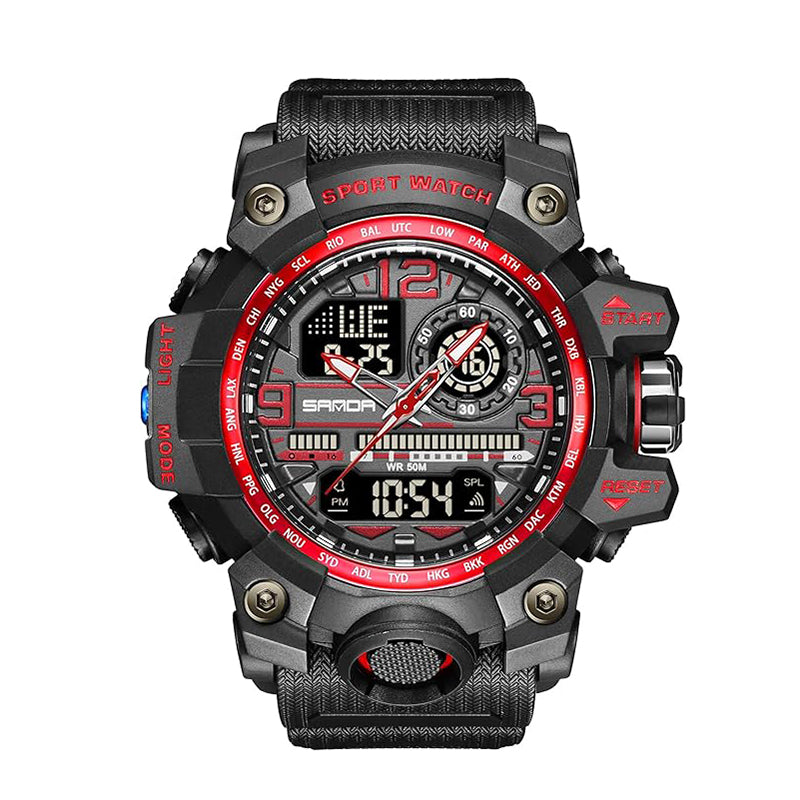 Men's Watches Sports Outdoor Waterproof Military Watch Date Multi Function Tactics LED Face Alarm Stopwatch for Men 3133