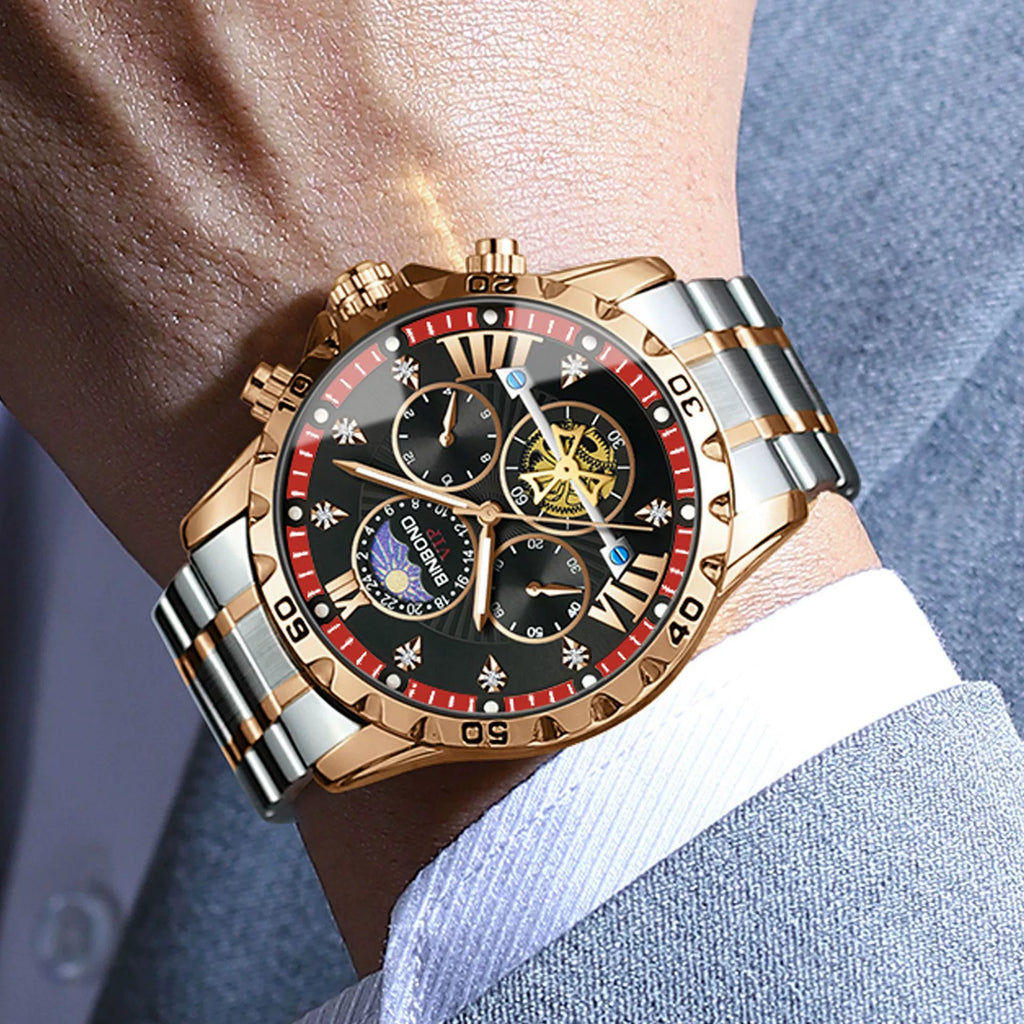 Mens Automatic Mechanical Watches Skeleton Tourbillon Day Date Luxury Self Winding Dress Wrist Watches Luminous