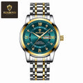 Quartz movement genuine waterproof luminous business fashion dual calendar with diamond studded steel strip butterfly buckle men's watch