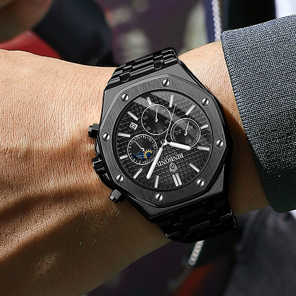 Mechanical Mens Watches Fashion Automatic Male Clock Blue Stainless Steel Waterproof Business Skeleton Watch…