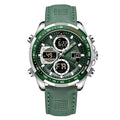 Men's Military Digital Watches Analog Quartz Waterproof Watch Sport Multifunctional Leather Wristwatch